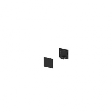 Koncové kryty na GRAZIA 10 profil k montáži na stěnu standard 2 kusy ploché provedení černé - BIG WHITE SLV-2