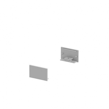 Koncové kryty na GRAZIA 20 profil k montáži na stěnu plochý 2 kusy ploché provedení hliník - BIG WHITE SLV-2