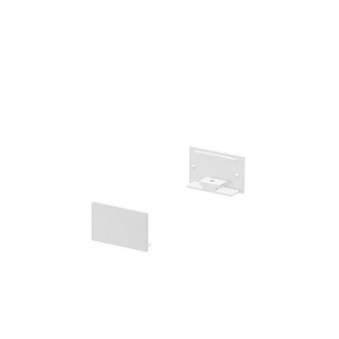Koncové kryty na GRAZIA 20 profil k montáži na stěnu plochý 2 kusy ploché provedení bílé - BIG WHITE SLV-2