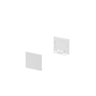 Koncové kryty na GRAZIA 20 profil k montáži na stěnu standard 2 kusy ploché provedení bílé - BIG WHITE SLV-2