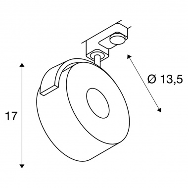 KALU TRACK LEDDISK pro tříokr. lištu bílá 230V COB LED 12W 85° 3  LED SLV LA 152601-6