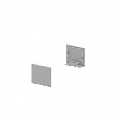 Koncové kryty na GRAZIA 20 profil k montáži na stěnu standard 2 kusy ploché provedení hliník - BIG WHITE SLV-1