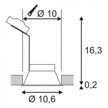 Vestavné bodové svítidlo 230V SLV LA 113140-3