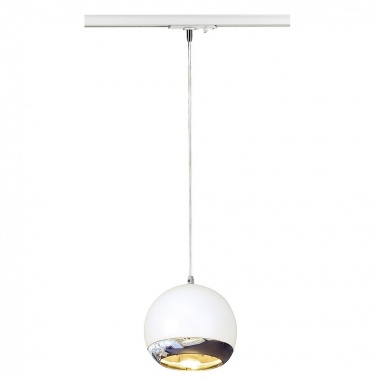 LIGHT EYE závěsná pro 1-okr. lištu bílá chrom 230V GU10 75W SLV LA 143621-1