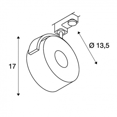 KALU TRACK LEDDISK pro tříokr. lištu černá 230V COB LED 12W 85° LED SLV LA 152600-2