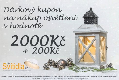 Dárkový kupón v hodnotě 2000Kč + 200Kč zdarma navíc