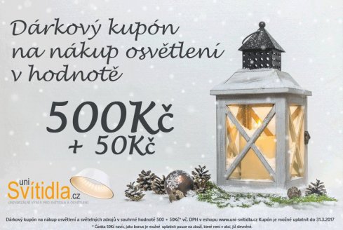 Dárkový kupón v hodnotě 500Kč + 10% zdarma navíc!