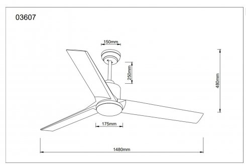 Stropní svítidlo, ventilátor GL 03607-6