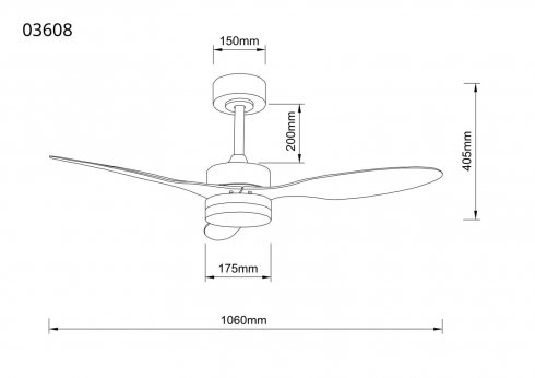 Stropní svítidlo, ventilátor GL 03608-6