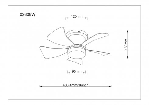 Stropní svítidlo, ventilátor GL 03609W-6