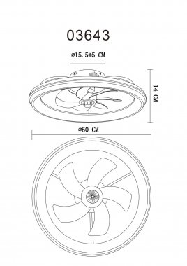 Stropní svítidlo, ventilátor GL 03643-7