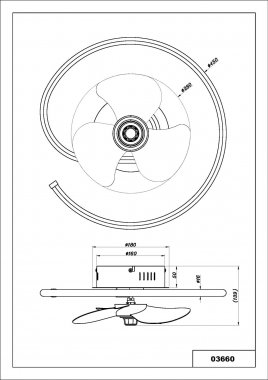 Stropní svítidlo, ventilátor GL 03660-6