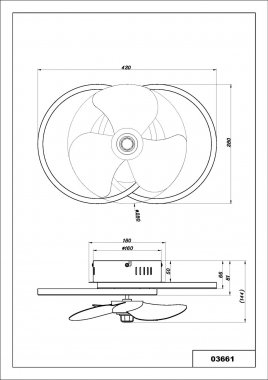 Stropní svítidlo, ventilátor GL 03661-6