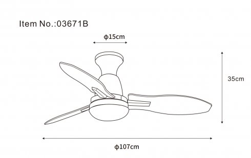 Stropní svítidlo, ventilátor GL 03671B-6
