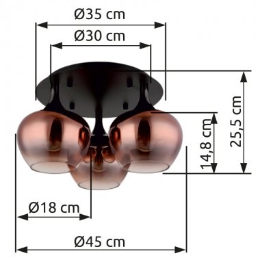 Stropní svítidlo GL 15548-3DG-2