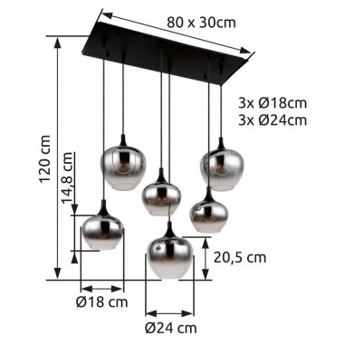 Lustr/závěsné svítidlo GL 15548-6H-4