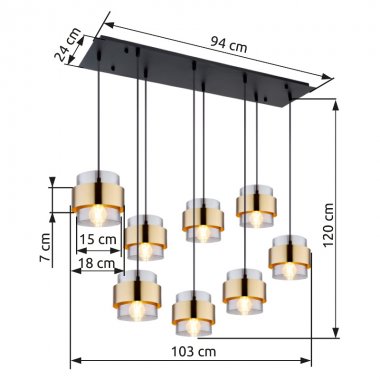 Lustr/závěsné svítidlo GL 15560-8H-4