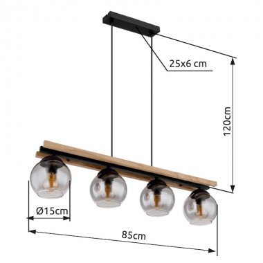 Lustr/závěsné svítidlo GL 15569-4HW-4