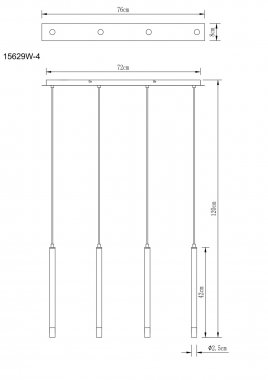 Lustr/závěsné svítidlo GL 15629W-4-3