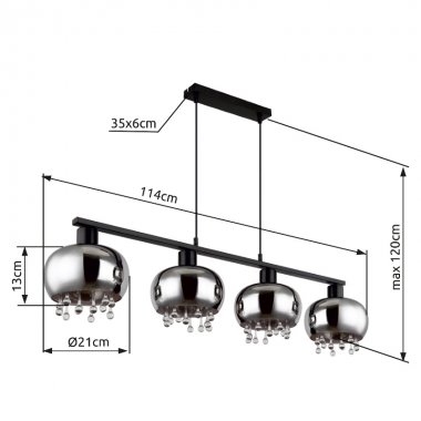 Lustr/závěsné svítidlo GL 15839-4H-4