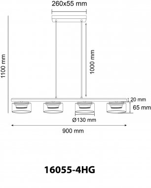 Lustr/závěsné svítidlo GL 16055-4HG-3