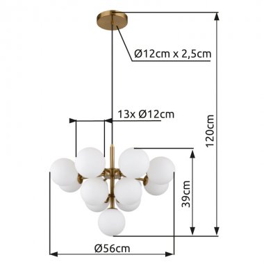 Lustr/závěsné svítidlo GL 56143-13G-3