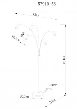 Stojací lampa GL 57910-5S-4