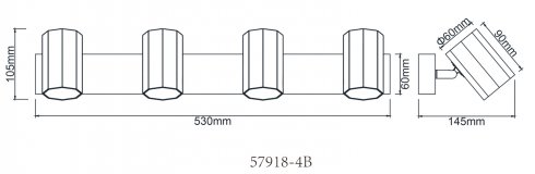 Přisazené bodové svítidlo GL 57918-4B-4
