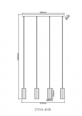 Lustr/závěsné svítidlo GL 57918-4HB-3