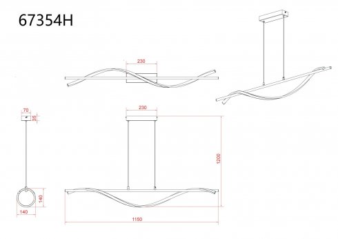 Lustr/závěsné svítidlo GL 67354H-3