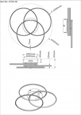 Stropní svítidlo GL 67355-40-3