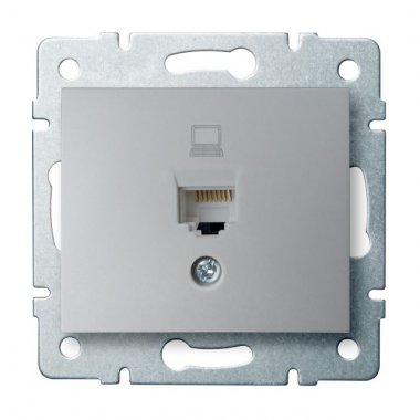 Datová zásuvka (RJ45Cat 5e Jack), stříbrná - DOMO KA 24871