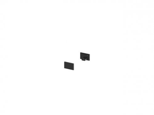 Koncové kryty na GRAZIA 10 profil k montáži na stěnu plochý 2 kusy ploché provedení černé - BIG WHITE SLV