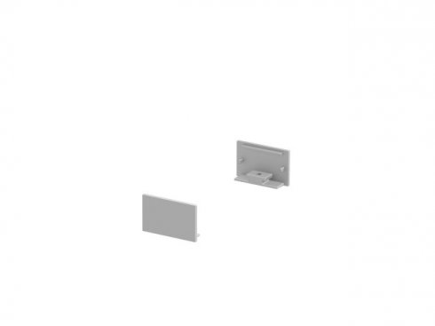 Koncové kryty na GRAZIA 20 profil k montáži na stěnu plochý 2 kusy ploché provedení hliník - BIG WHITE SLV