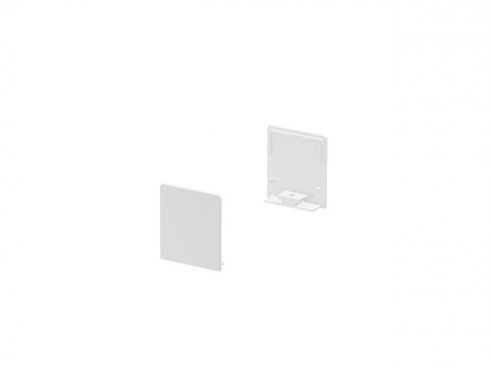Koncové kryty na GRAZIA 20 profil k montáži na stěnu plochý 2 kusy vysoké provedení bílé - BIG WHITE SLV