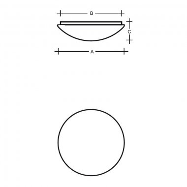 Stropní a nástěnné svítidlo LUCIS CHARON IP44 1x100(77)W E27 sklo opál PS24.11.T12-1