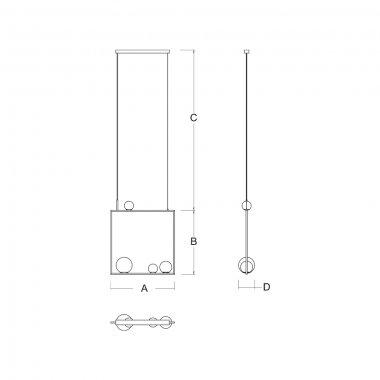 Závěsné svítidlo LUCIS PALA 1x60W + 1x48W + 2x33W G9 sklo černá opál ZL2.11.P4.45-1