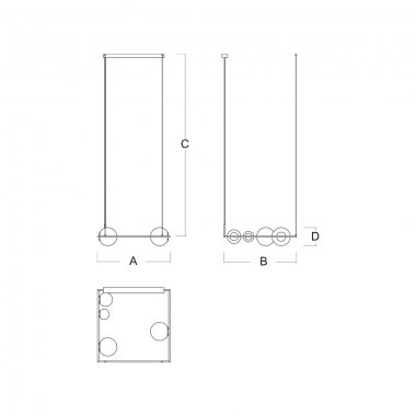 Závěsné svítidlo LUCIS PALA 2x60W + 1x48W + 1x33W G9 sklo černá opál ZL4.14.P4.45-1