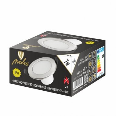 LED svítidlo 7W / IP44 /  DR01 / SMD / 4000K / SI - LDL153/S-1