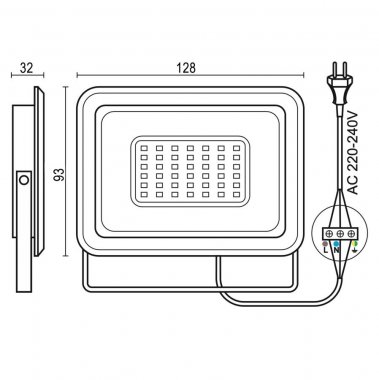LED bílý reflektor 20W / 4000K - LF0122-3