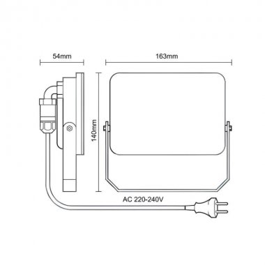 Venkovní černý LED reflektor 30W / 4000K - LF7023-2