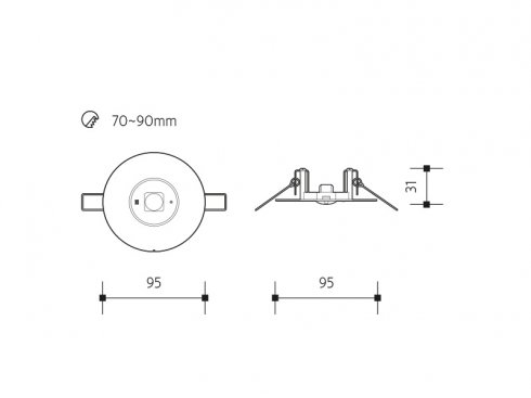 CARPO AREA anti-panic LED vestavné nouzové svítidlo 3W 3h, černá-2