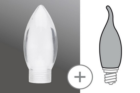 Sklo žárovka svíčka minihalogen čirá