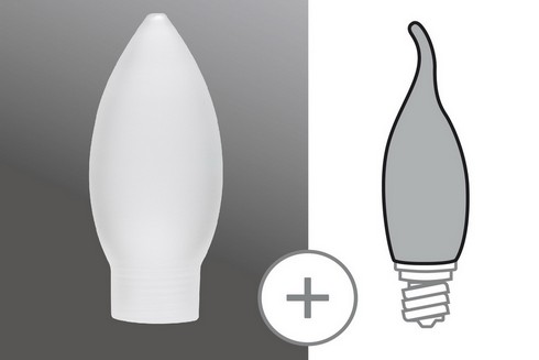 Sklo žárovka svíčka minihalogen satin