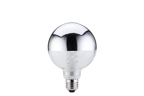 Úsporný světelný zdroj Globe 100 10W E27 zrcadlový vrchlík stříb