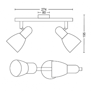 Přisazené bodové svítidlo 50232/17/E7-2