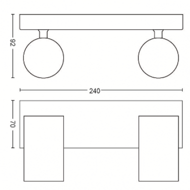 Přisazené bodové svítidlo 50592/30/PN-5