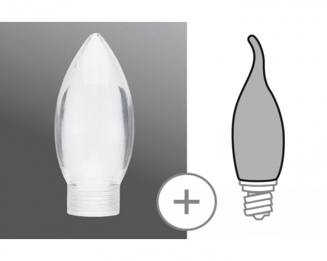 Sklo žárovka svíčka minihalogen čirá-2