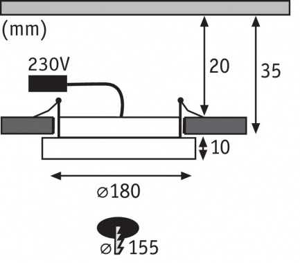 Vestavné bodové svítidlo 230V P 92933-1