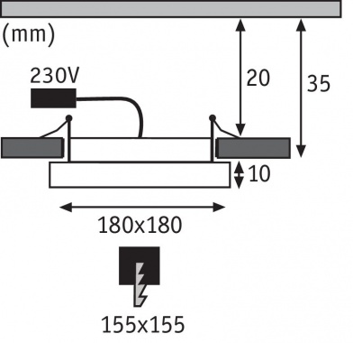 Vestavné bodové svítidlo 230V P 92937-1